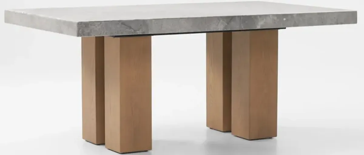 Artemis Marble Dining Table - Gray Marble/Natural