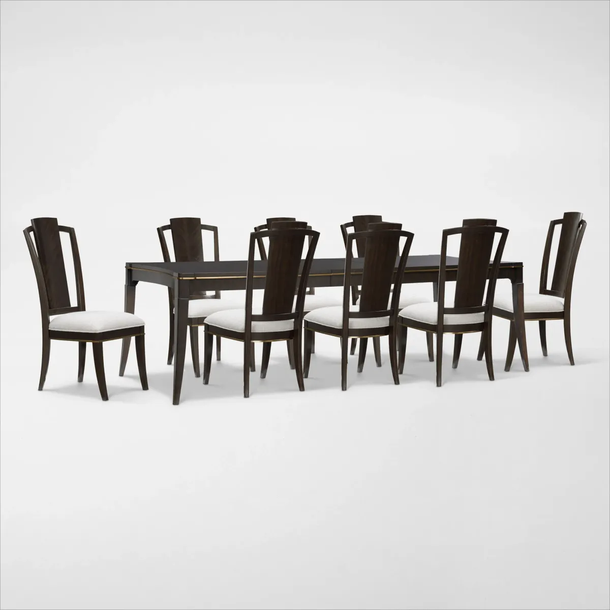 Manhattan Rectangular Dining Table with 8 Splat-Back Side Chairs