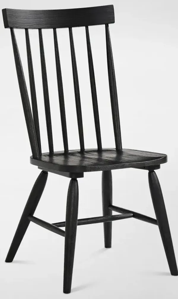 Hayward Solid Wood Windsor-Back Dining Chair - Black