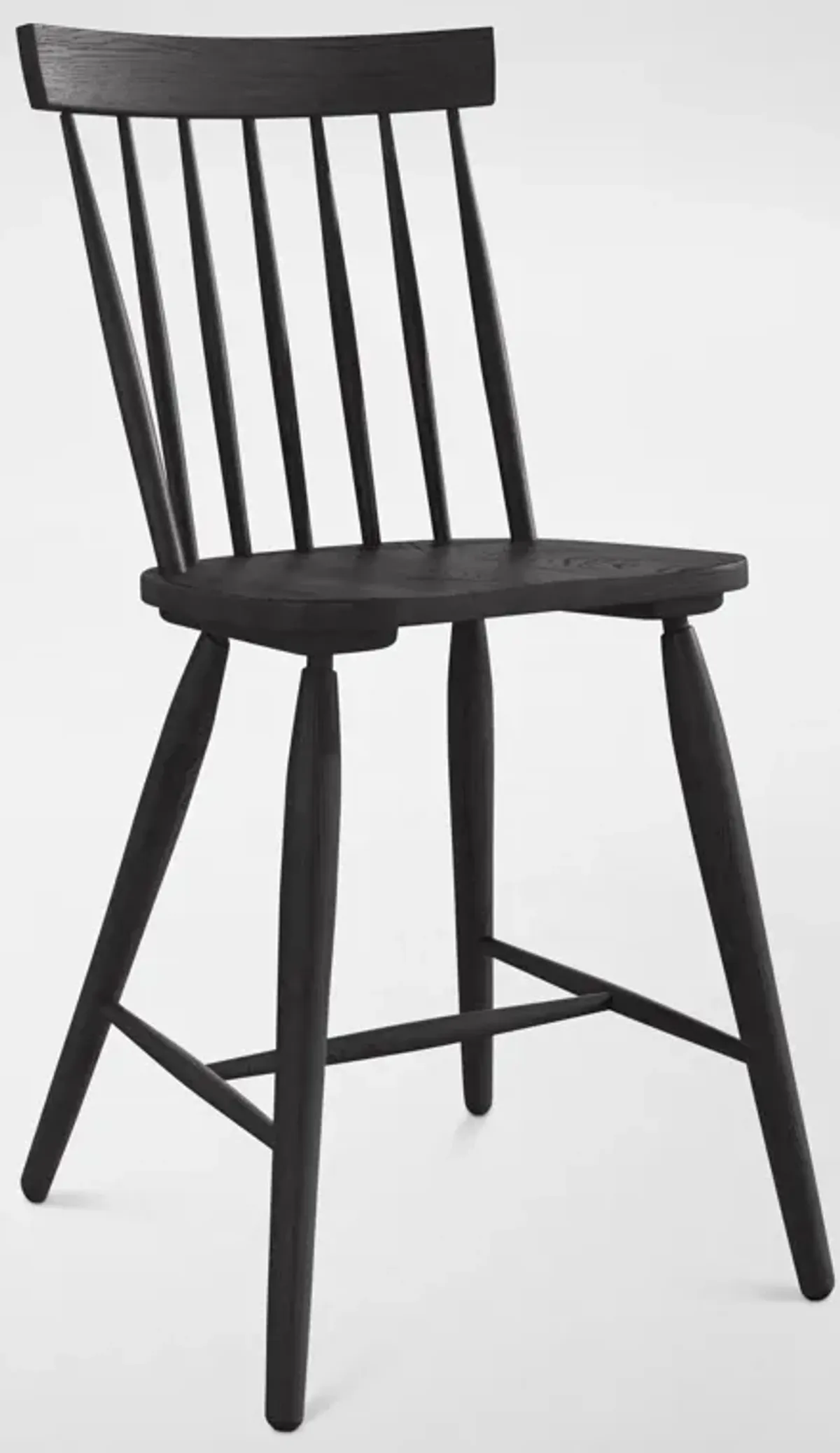 Hayward Solid Wood Windsor-Back Counter-Height Stool - Black