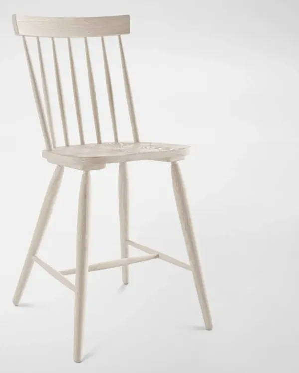 Hayward Solid Wood Windsor-Back Counter-Height Stool - White