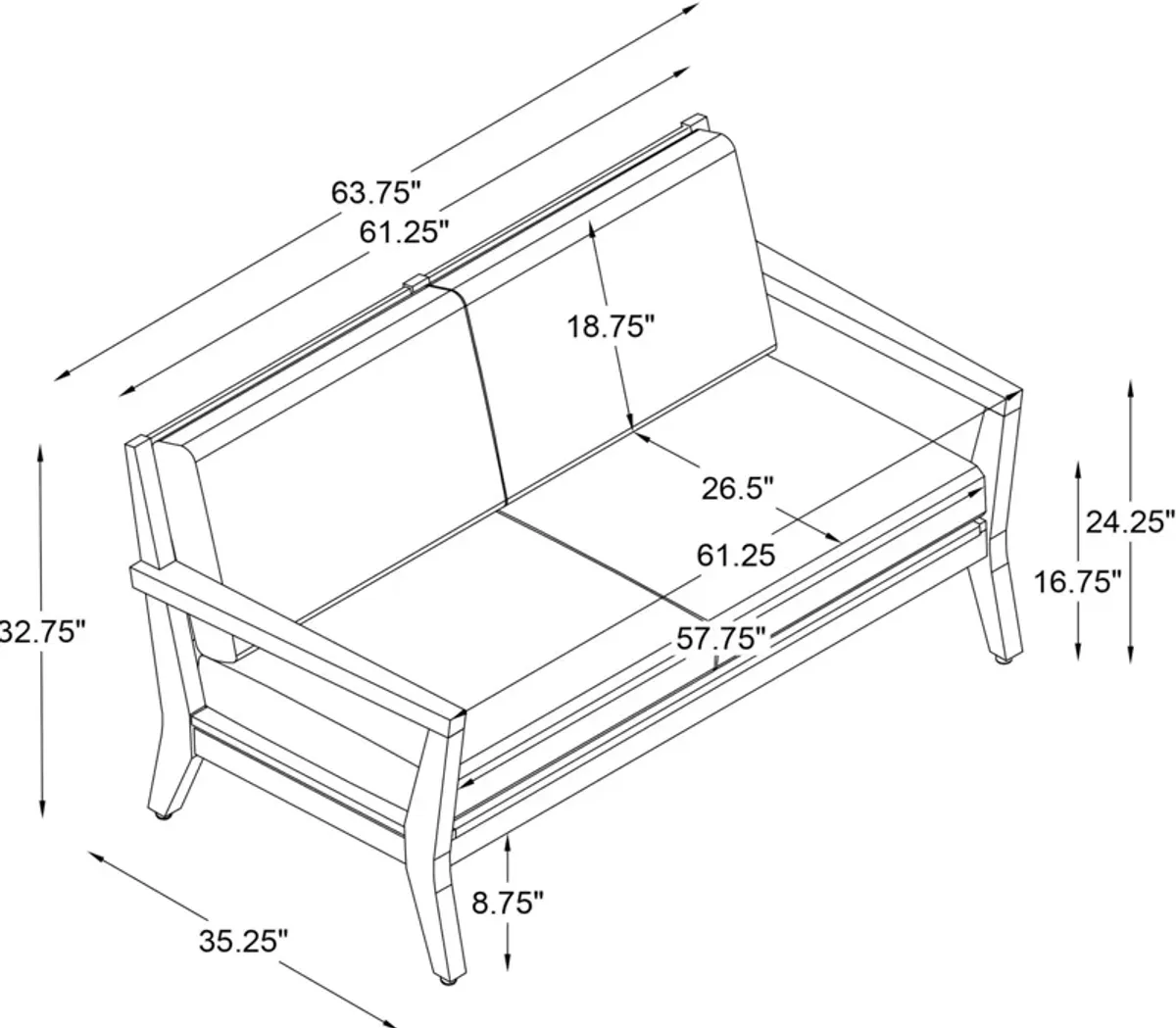 Long Beach Outdoor Loveseat