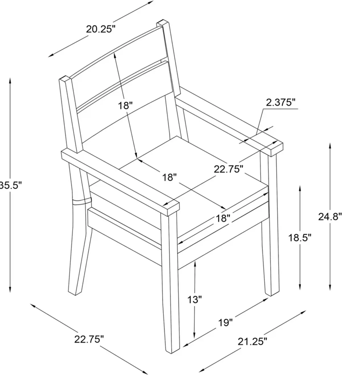 Long Beach Outdoor Dining Armchair