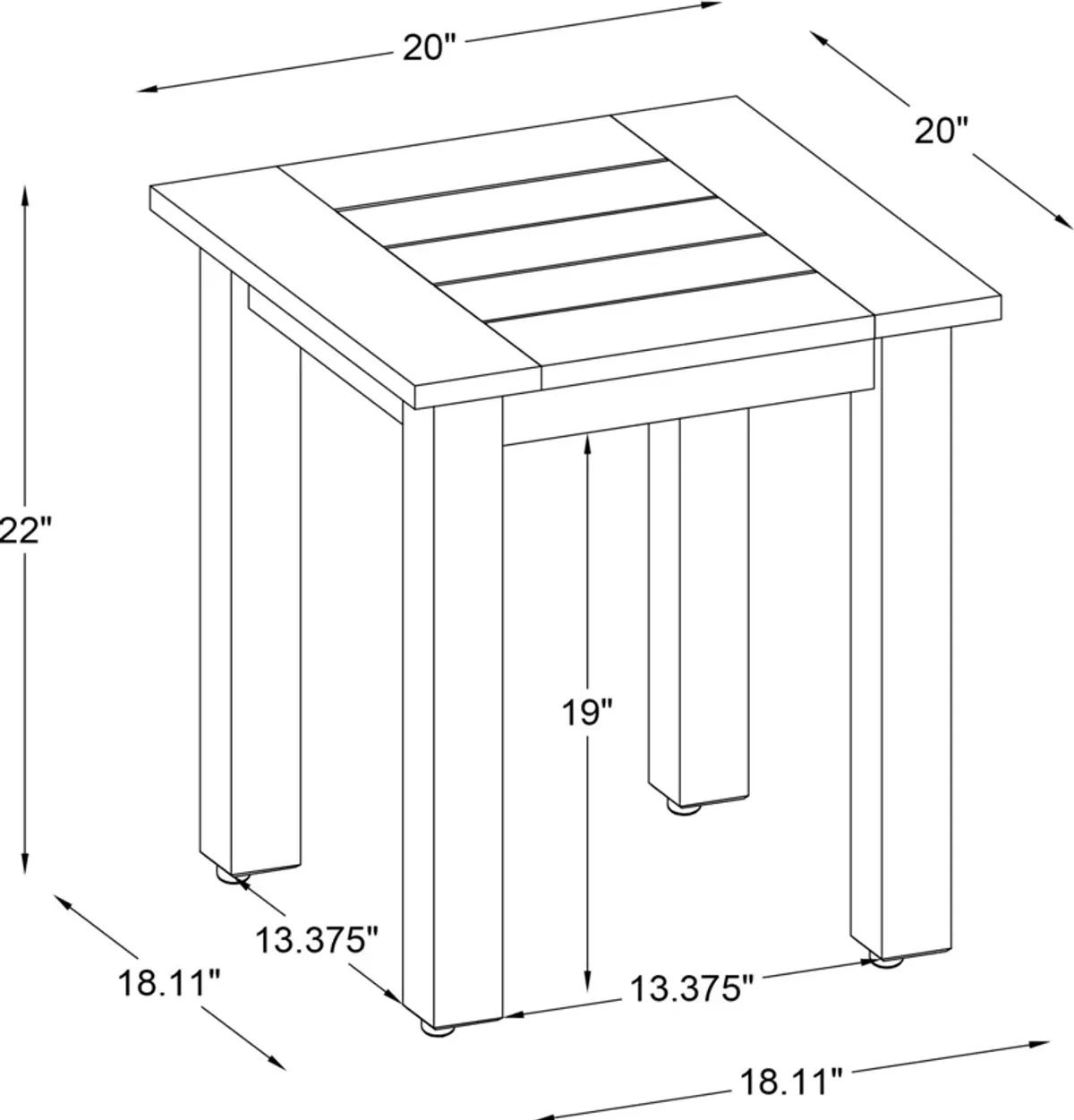 Long Beach Outdoor Side Table