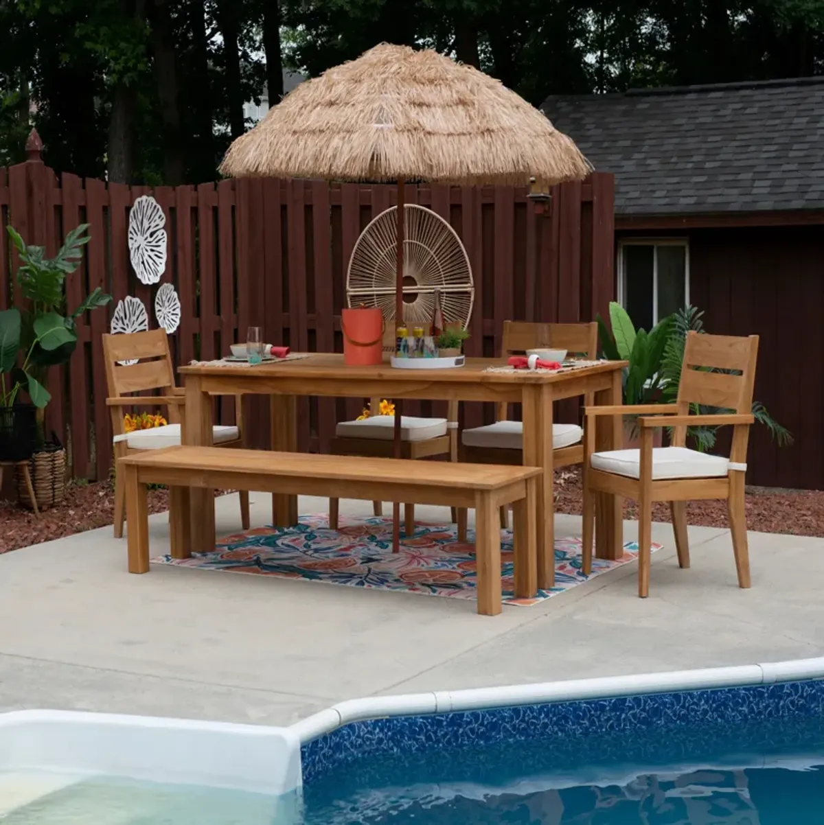 Long Beach Outdoor Dining Bench