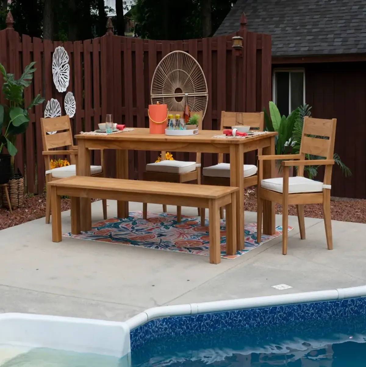 Long Beach Outdoor Dining Bench