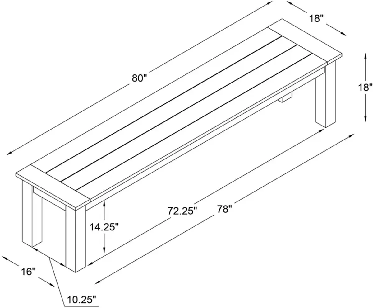 Long Beach Outdoor Dining Bench