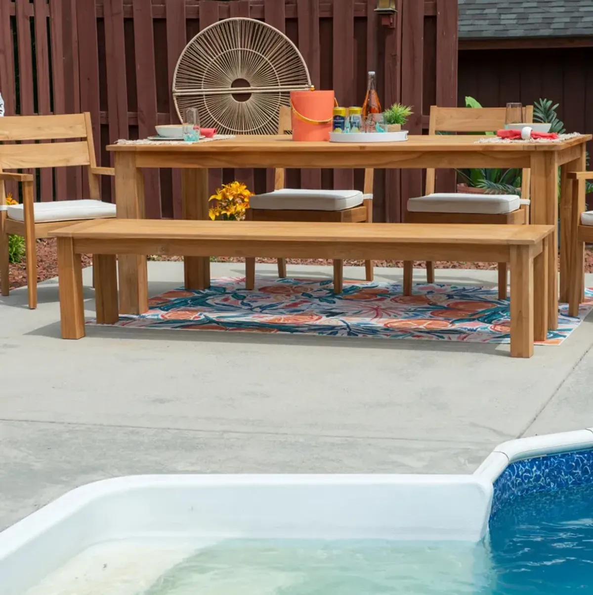 Long Beach Outdoor Dining Bench