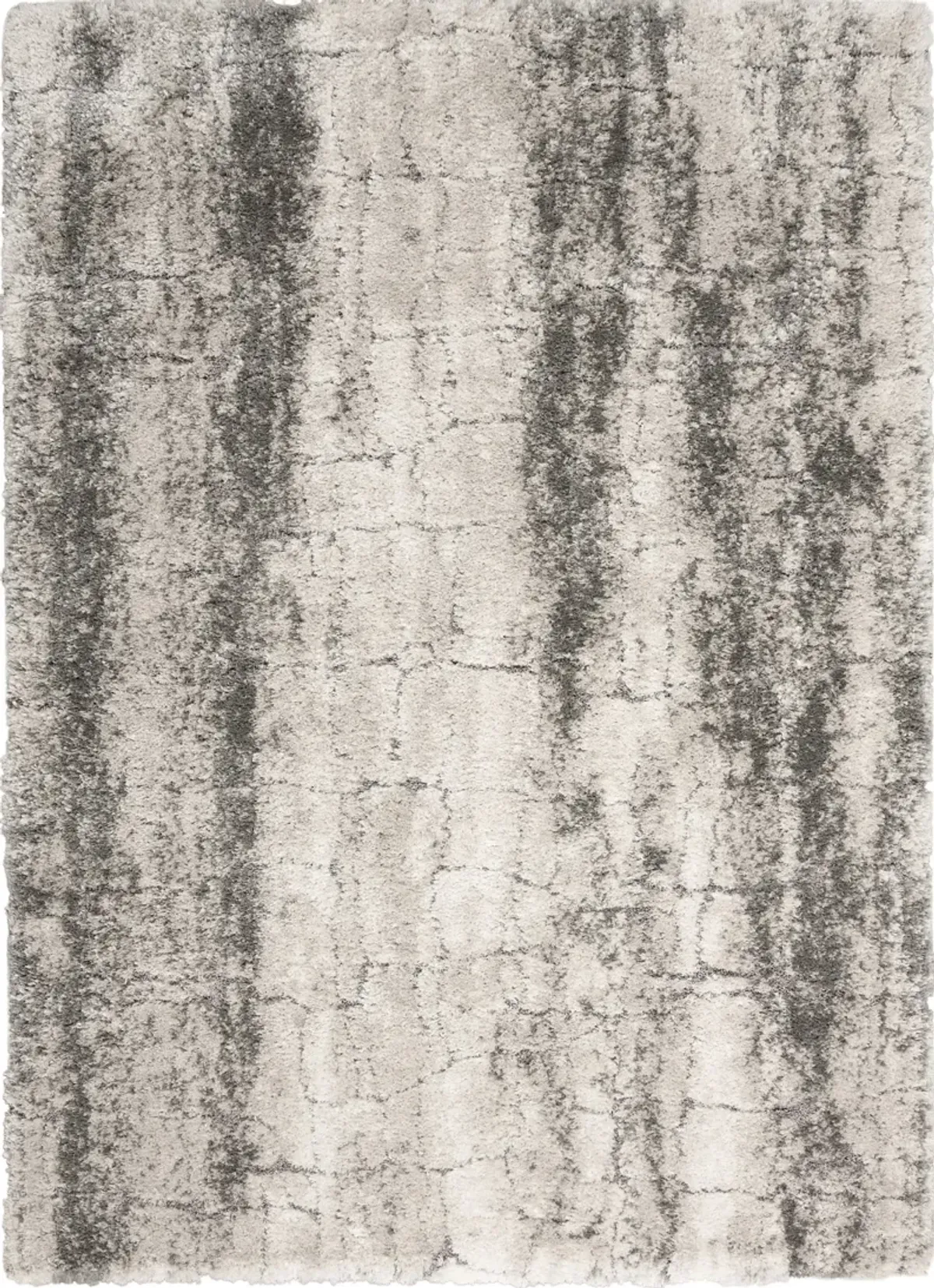 Lana Shag 4' x 6' Area Rug - Ivory/Charcoal