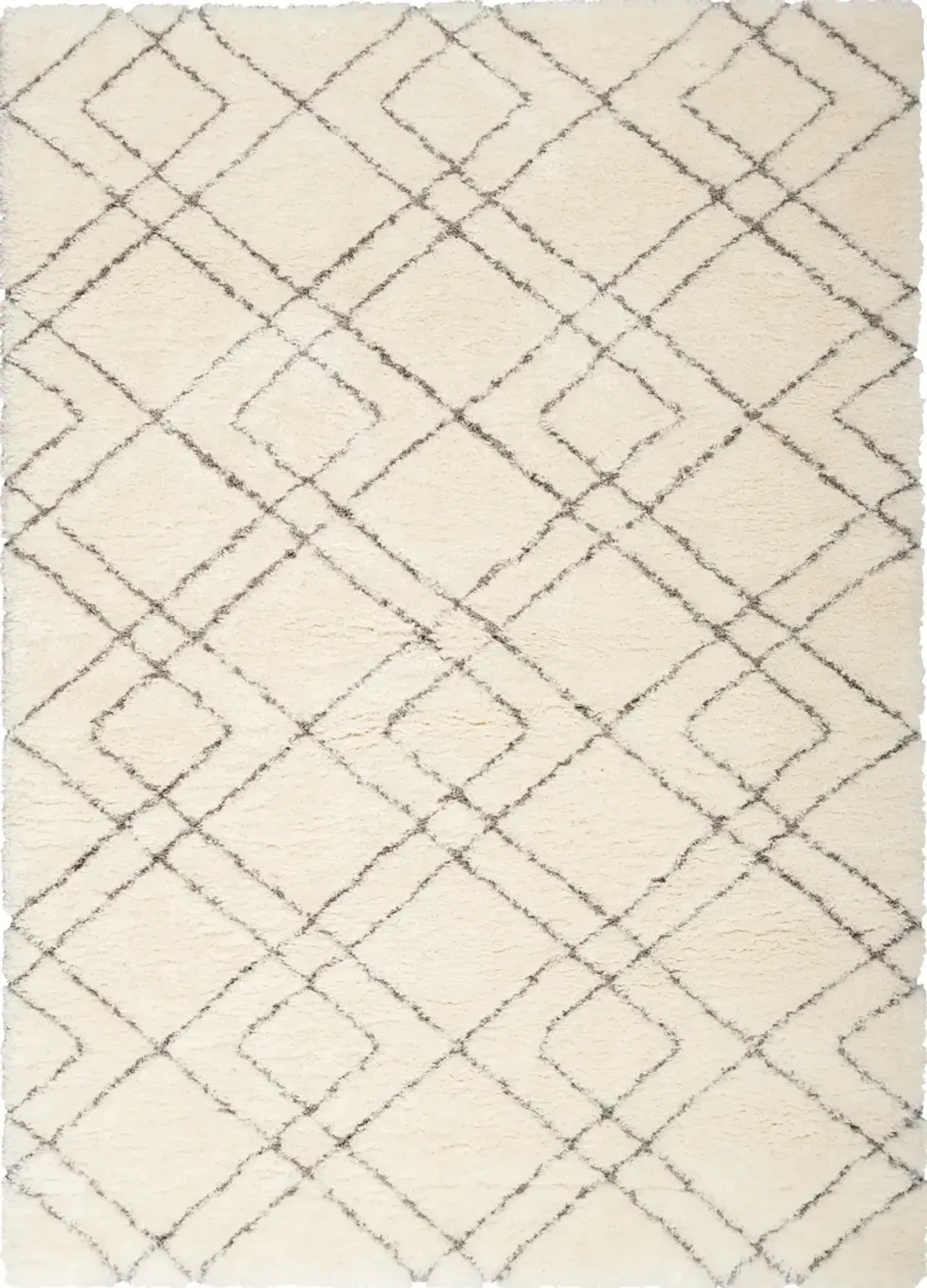 Lana Shag 4' x 6' Area Rug - Ivory/Black