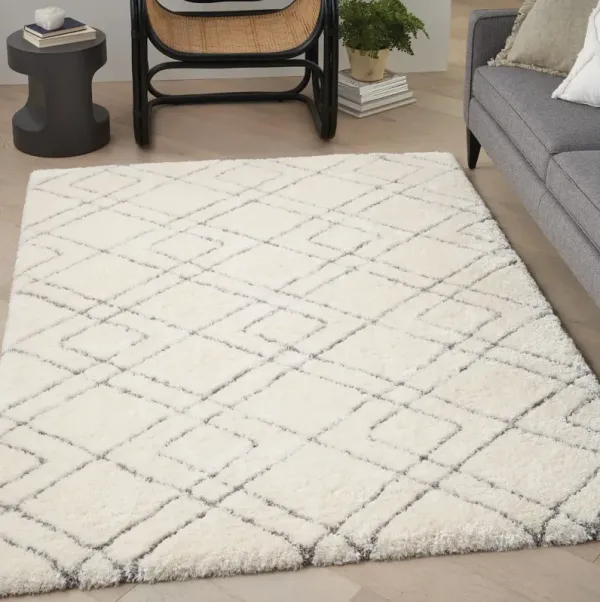 Lana Shag 5' x 7' Area Rug - Ivory/Black