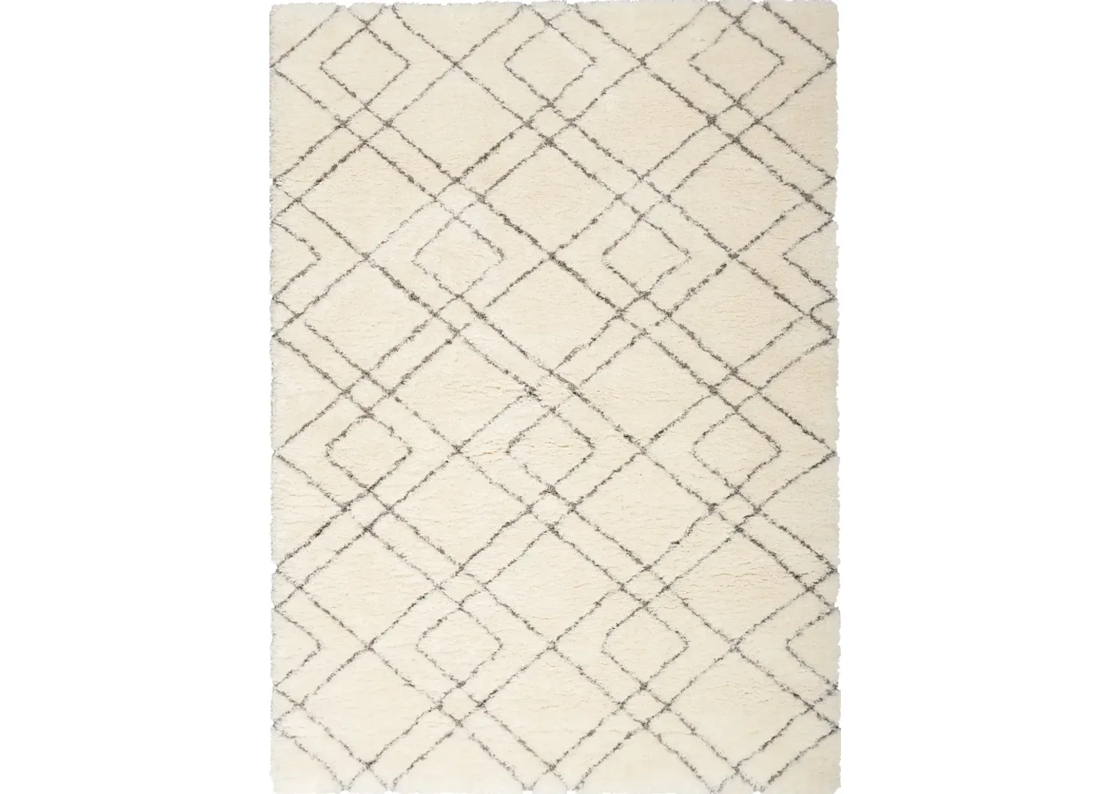 Lana Shag 8' x 10' Area Rug - Ivory/Black