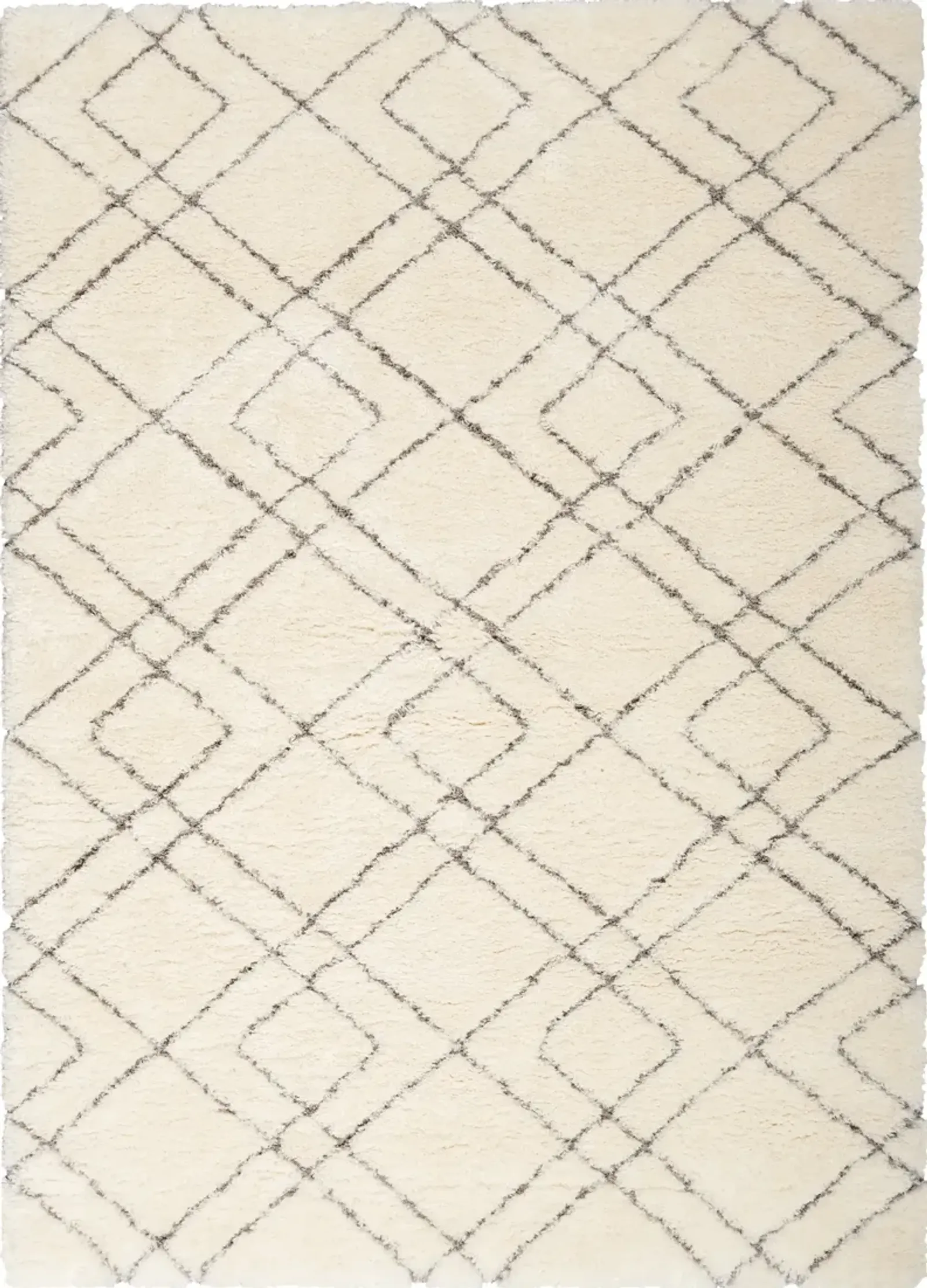 Lana Shag 9' x 12' Area Rug - Ivory/Black