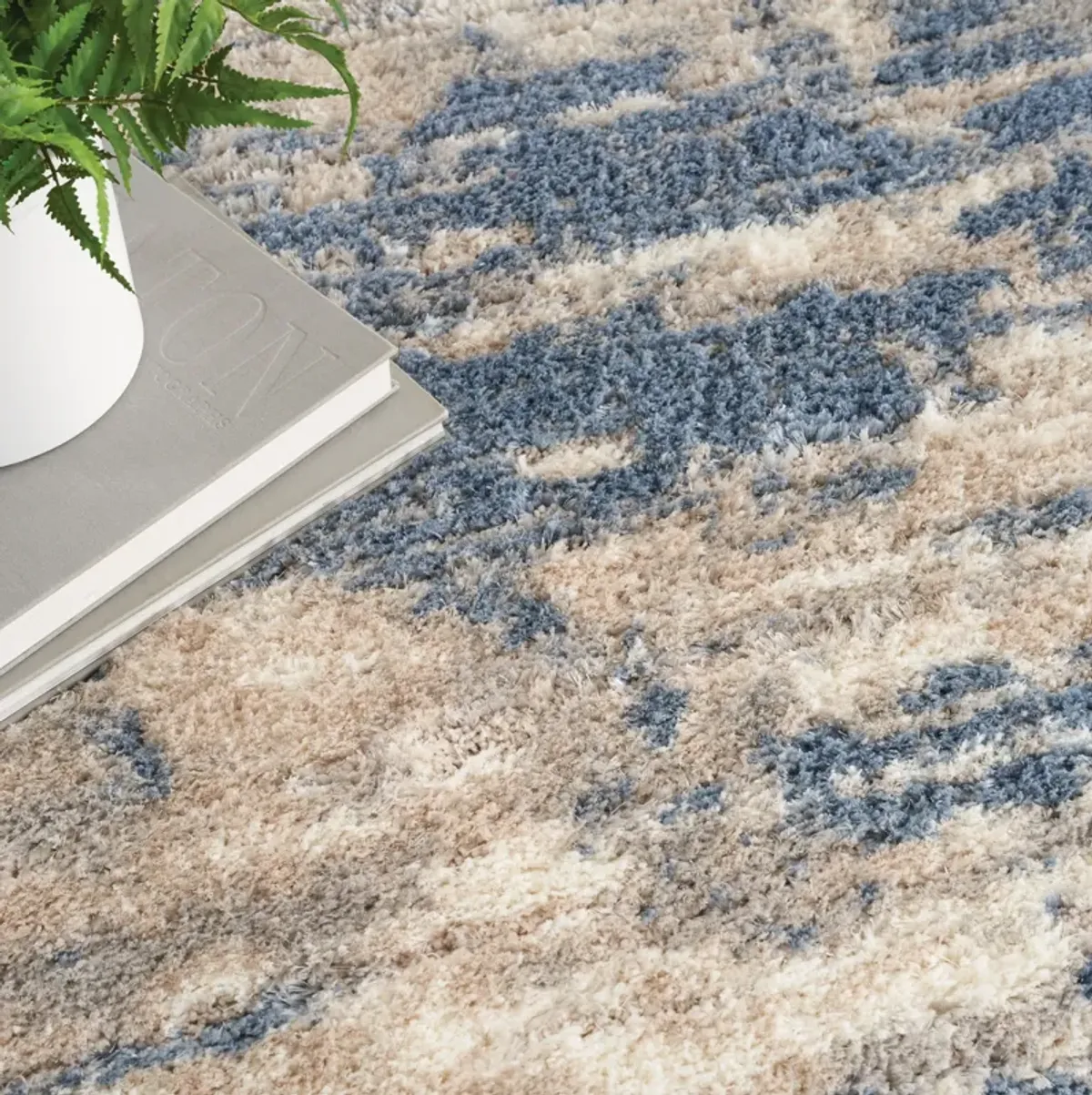 Lana Shag 4' x 6' Area Rug - Blue/Gray