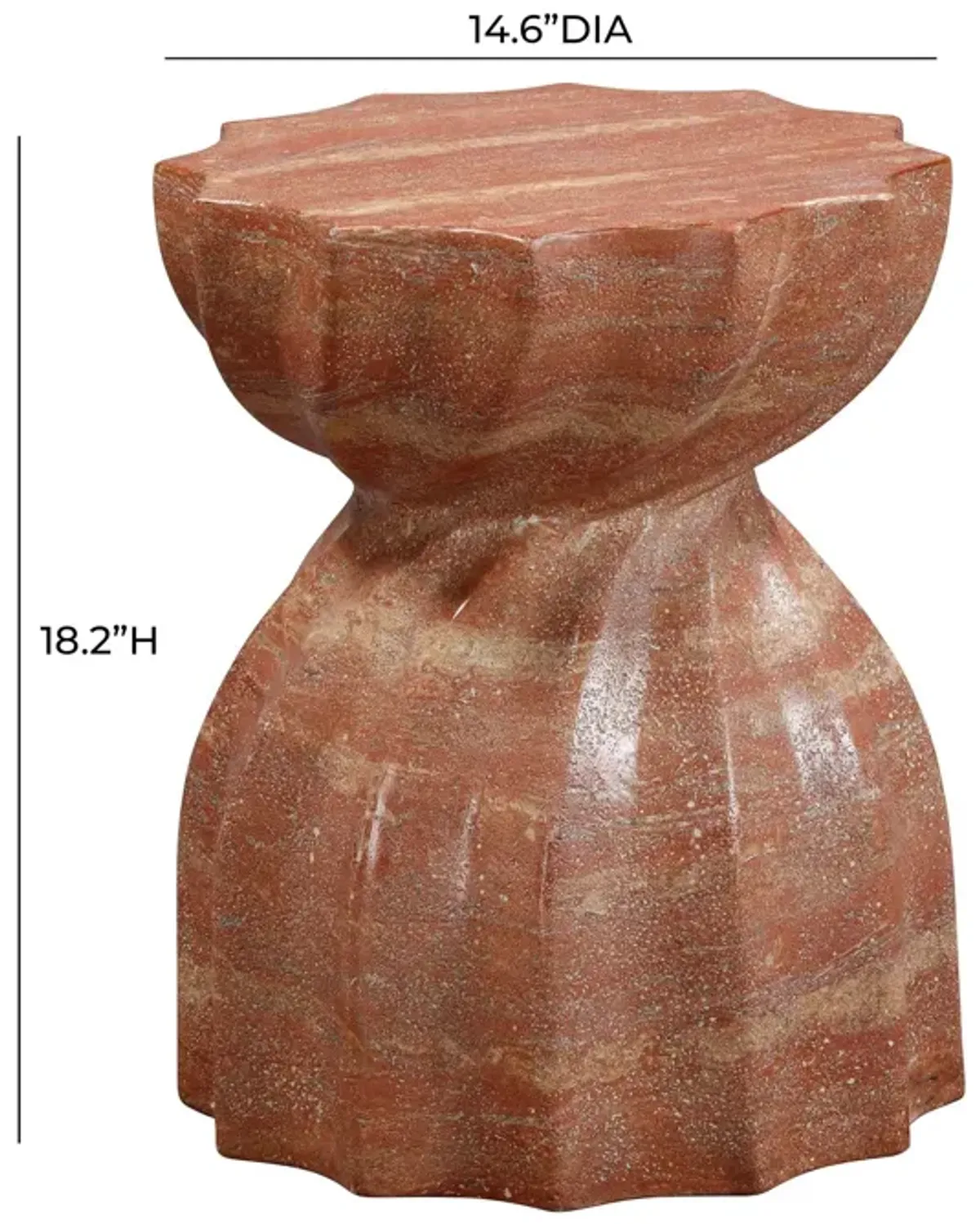 Las Cruces Indoor/Outdoor Concrete Stool - Red