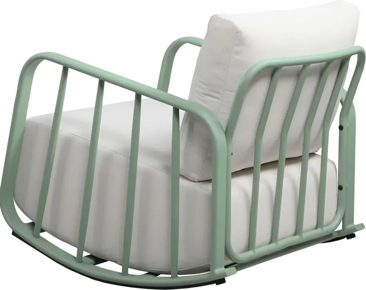 El Paso Outdoor Rocking Chair - Green/Cream