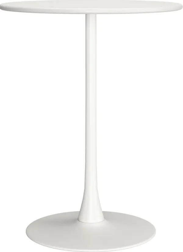 Pinellas Outdoor Round Bar Table - White