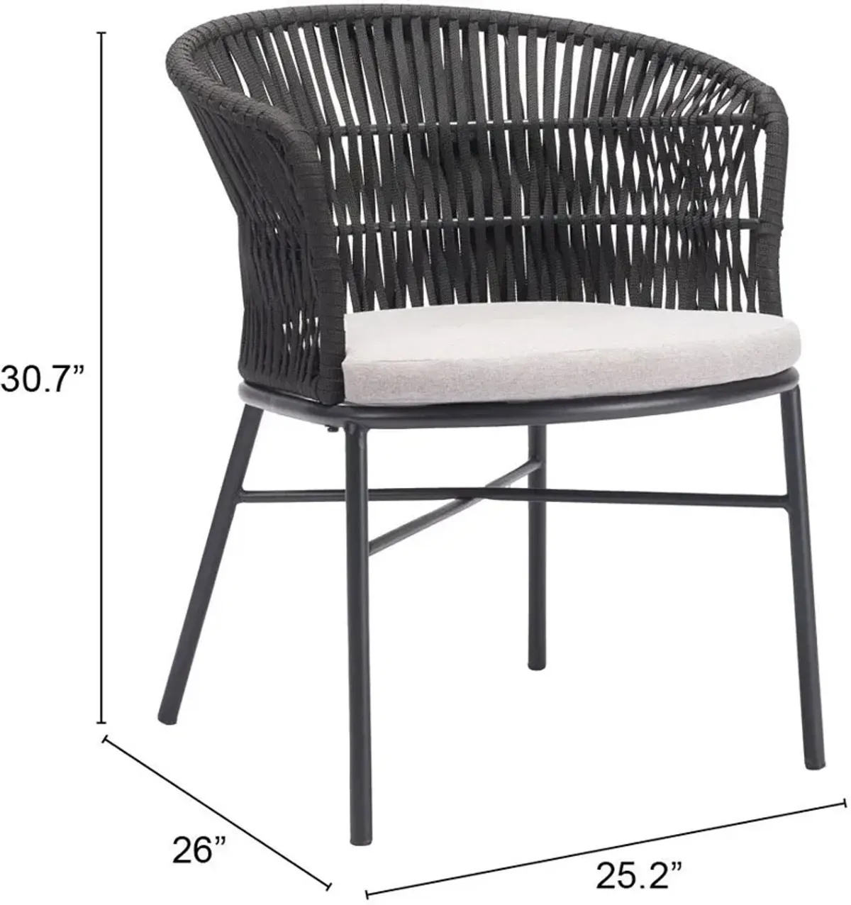 Pax Outdoor Set of 2 Dining Chairs