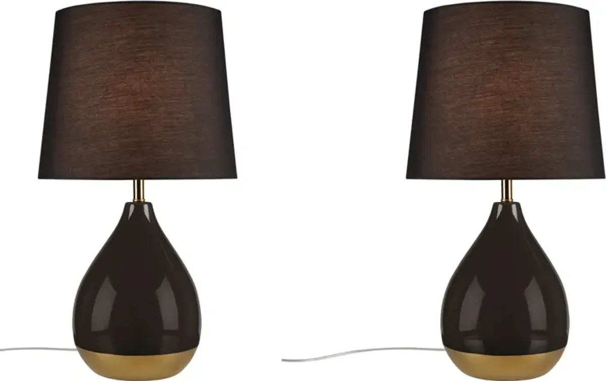 Cary Set of 2 Table Lamps - Black/Gold