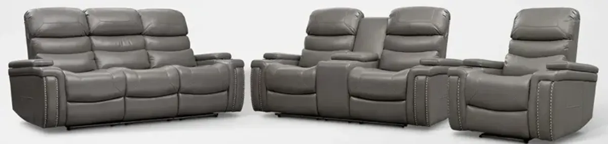 Jackson Triple-Power Reclining Sofa, Loveseat, and Recliner - Gray