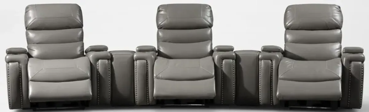 Jackson 5-Piece Triple-Power Reclining Home Theater Sectional - Gray