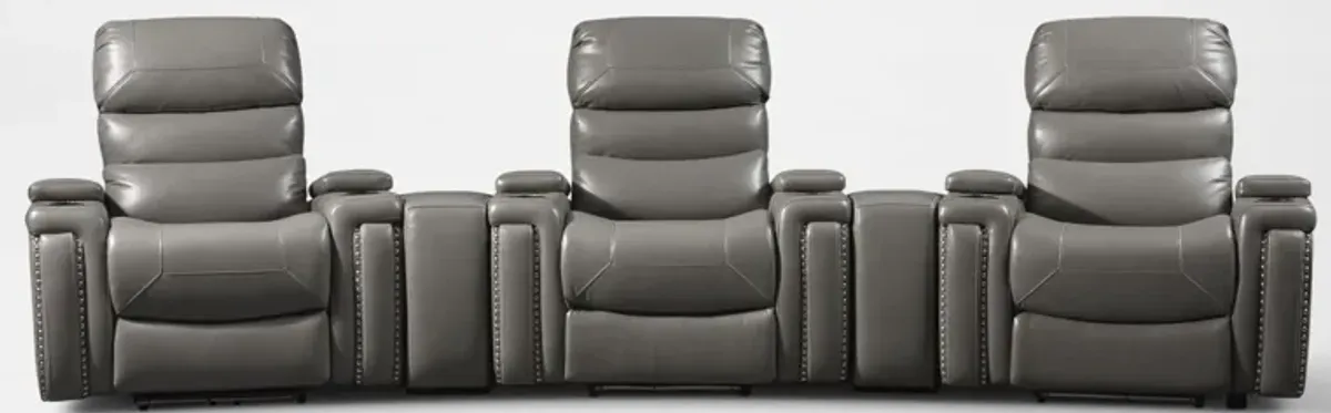 Jackson 5-Piece Triple-Power Reclining Home Theater Sectional - Gray