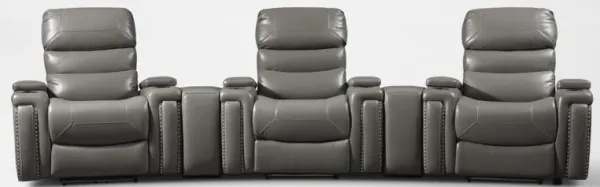 Jackson 5-Piece Triple-Power Reclining Home Theater Sectional - Gray