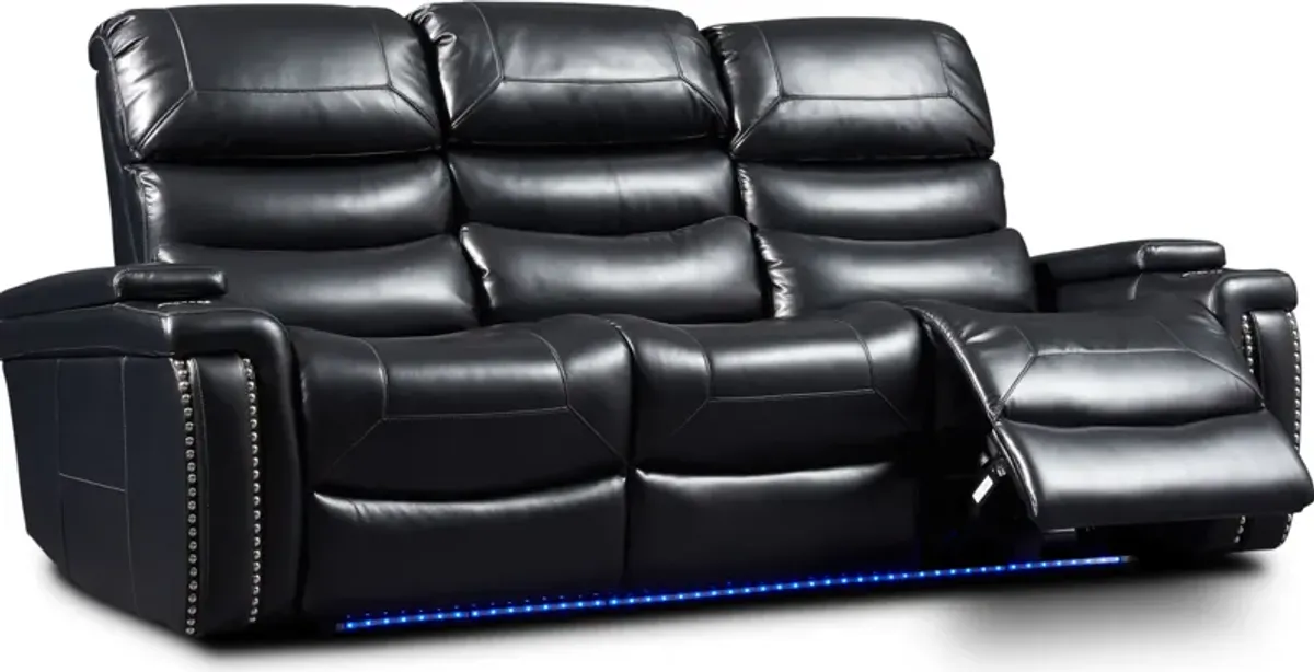 Jackson Triple-Power Reclining Sofa and Loveseat Set - Black