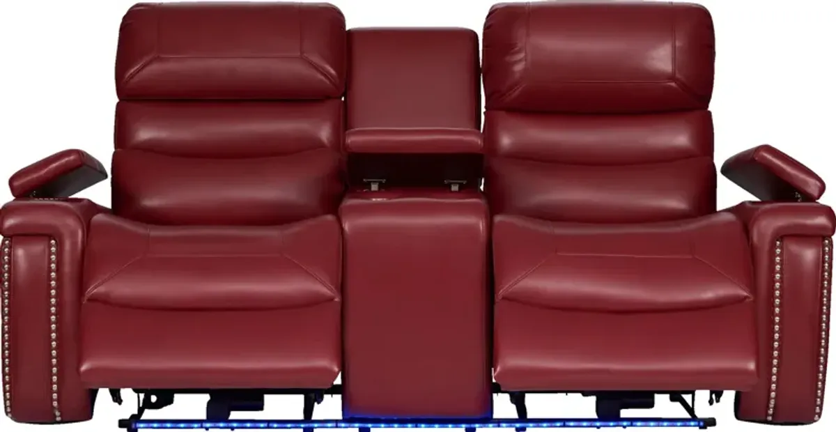 Jackson Triple-Power Reclining Loveseat - Red