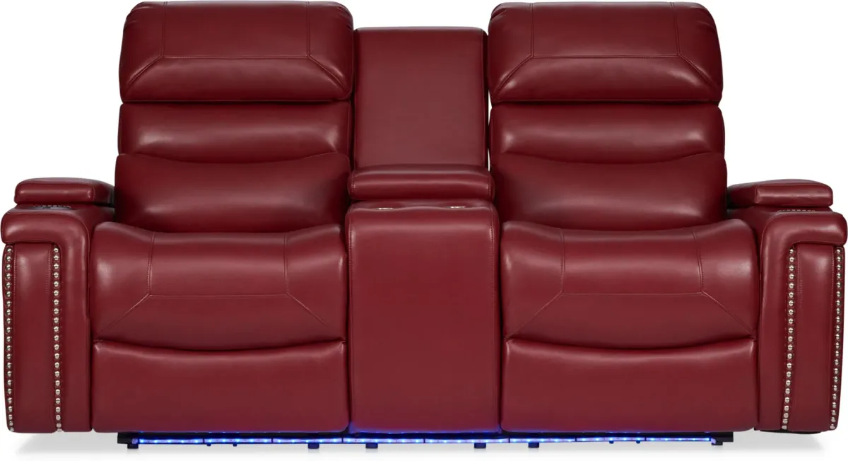 Jackson Triple-Power Reclining Loveseat - Red