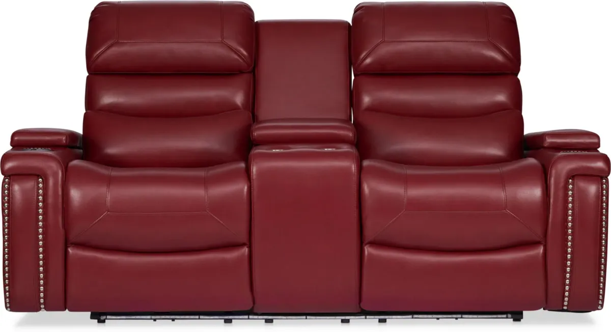 Jackson Triple-Power Reclining Loveseat - Red