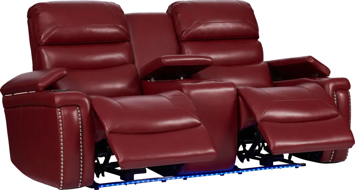 Jackson Triple-Power Reclining Loveseat - Red