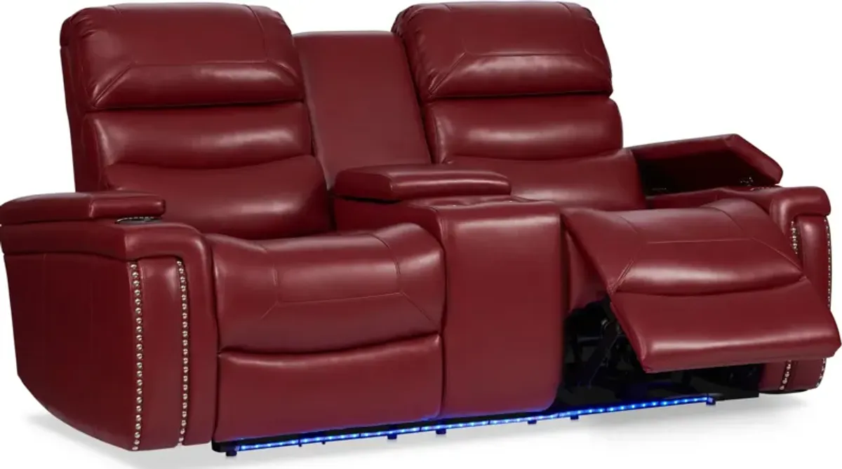 Jackson Triple-Power Reclining Loveseat - Red