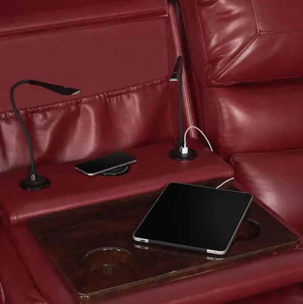 Jackson Triple-Power Reclining Sofa and Loveseat - Red by