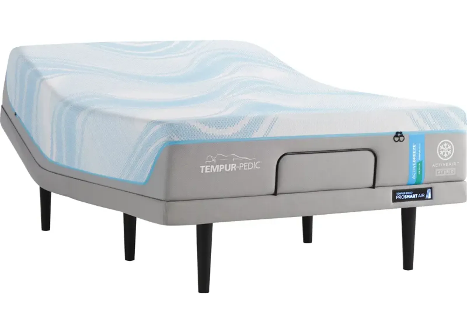 TEMPUR-ActiveBreeze® Med. Hybrid King Mattress & TEMPUR-Ergo® ProSmart® Air Adjustable Base