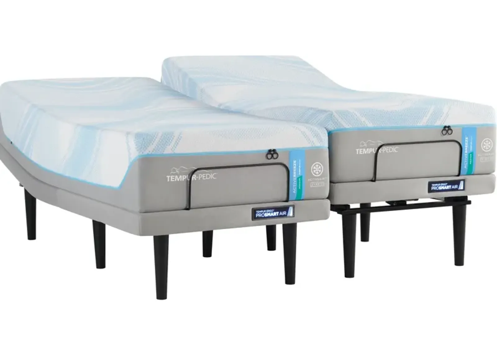 TEMPUR-ActiveBreeze® Med. Hybrid Split King Mattress & TEMPUR-Ergo® ProSmart® Air Adjustable Base