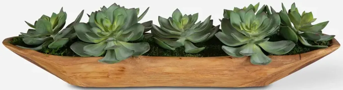 Moab Faux Succulent Centerpiece - Green/Brown