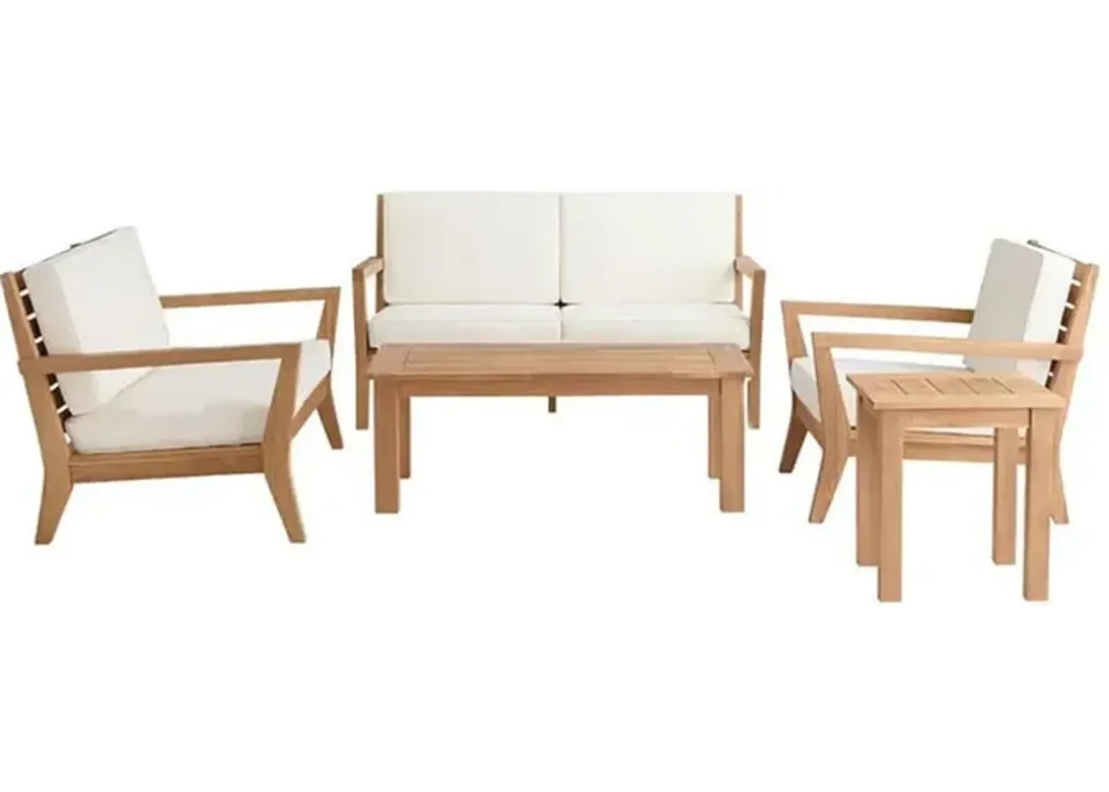 Long Beach Outdoor Loveseat, 2 Lounge Chairs, End and Coffee Table Set