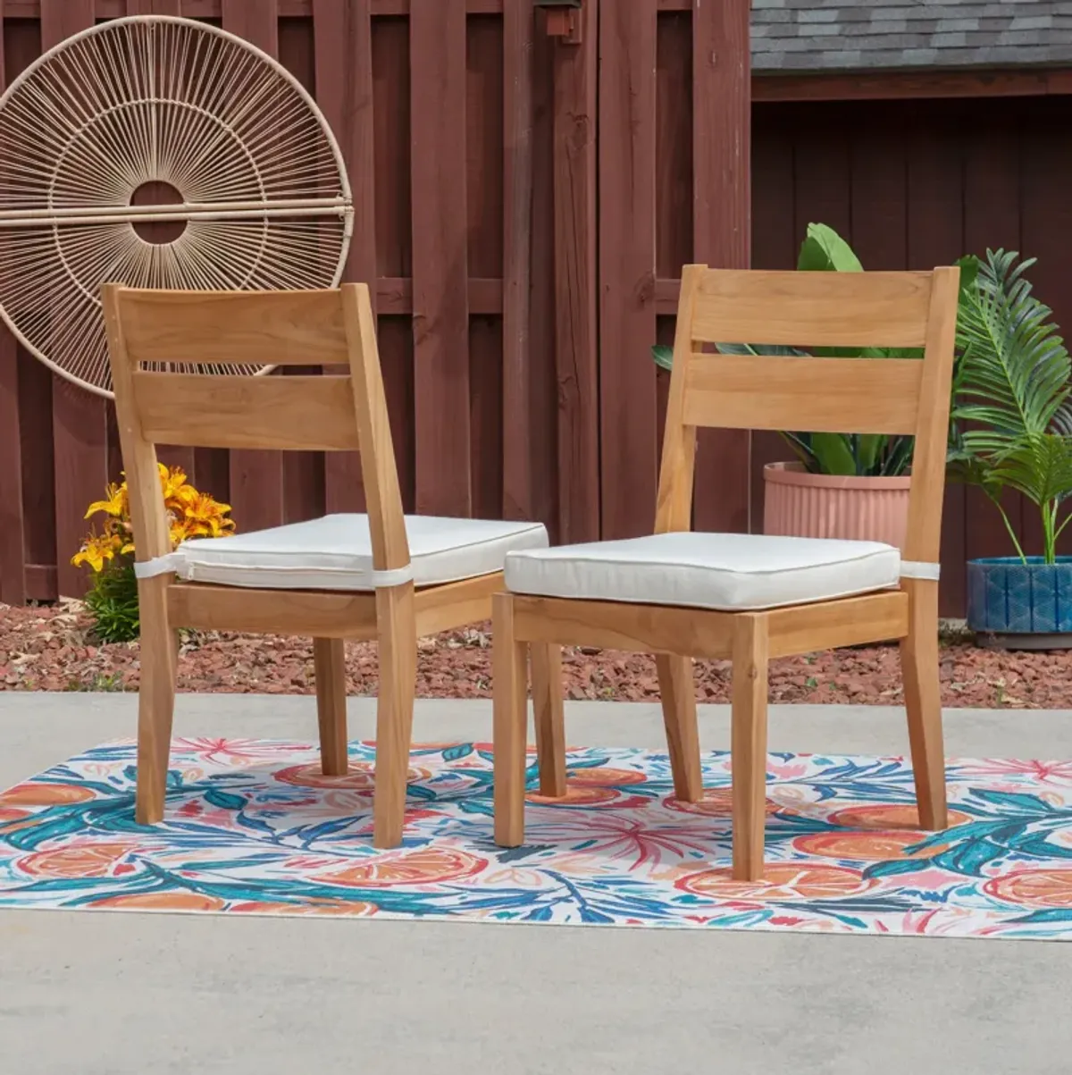 Long Beach Outdoor Dining Table and 4 Dining Chairs