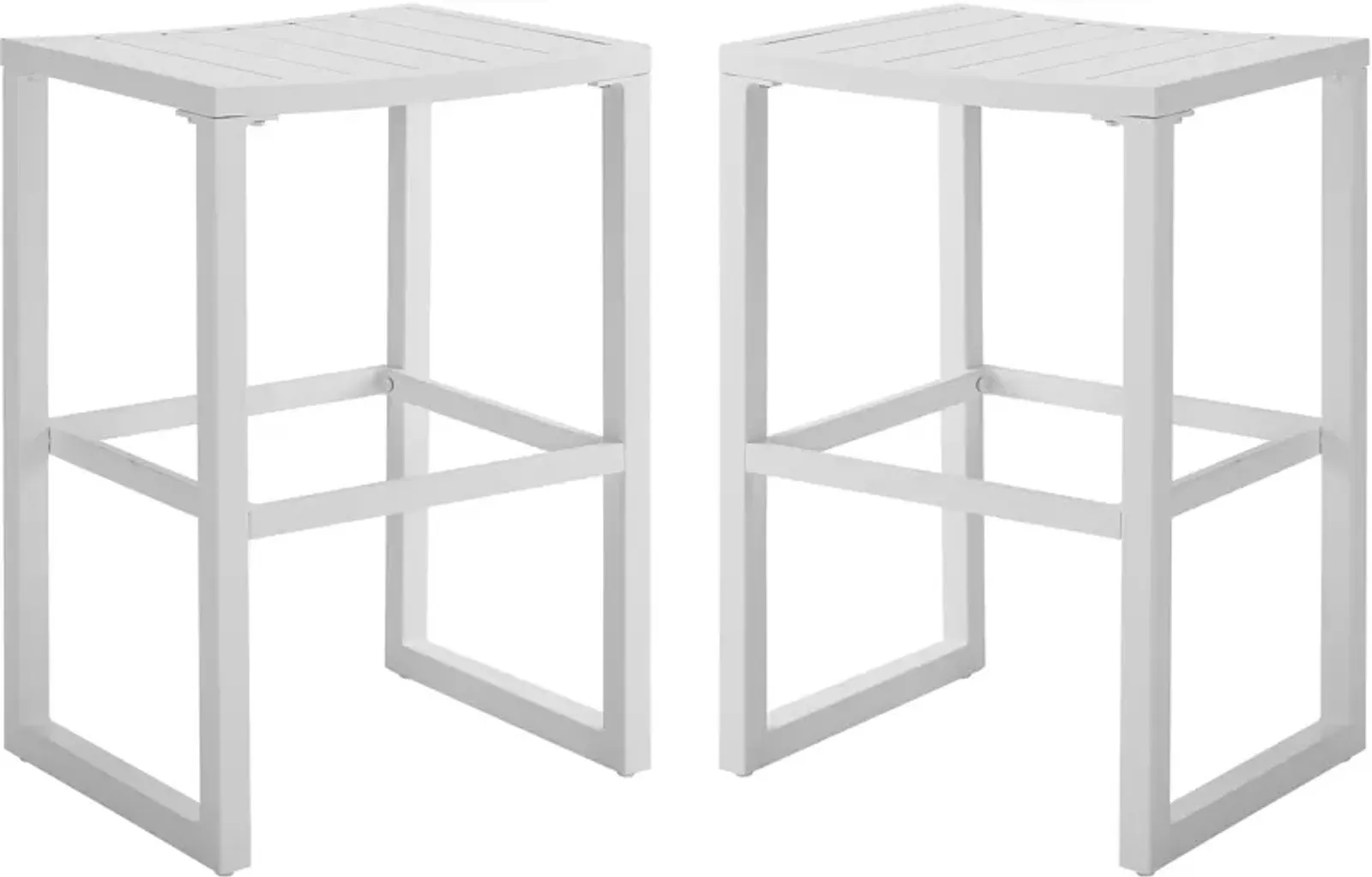 South Hampton Set of 2 Outdoor Bar Stools - White