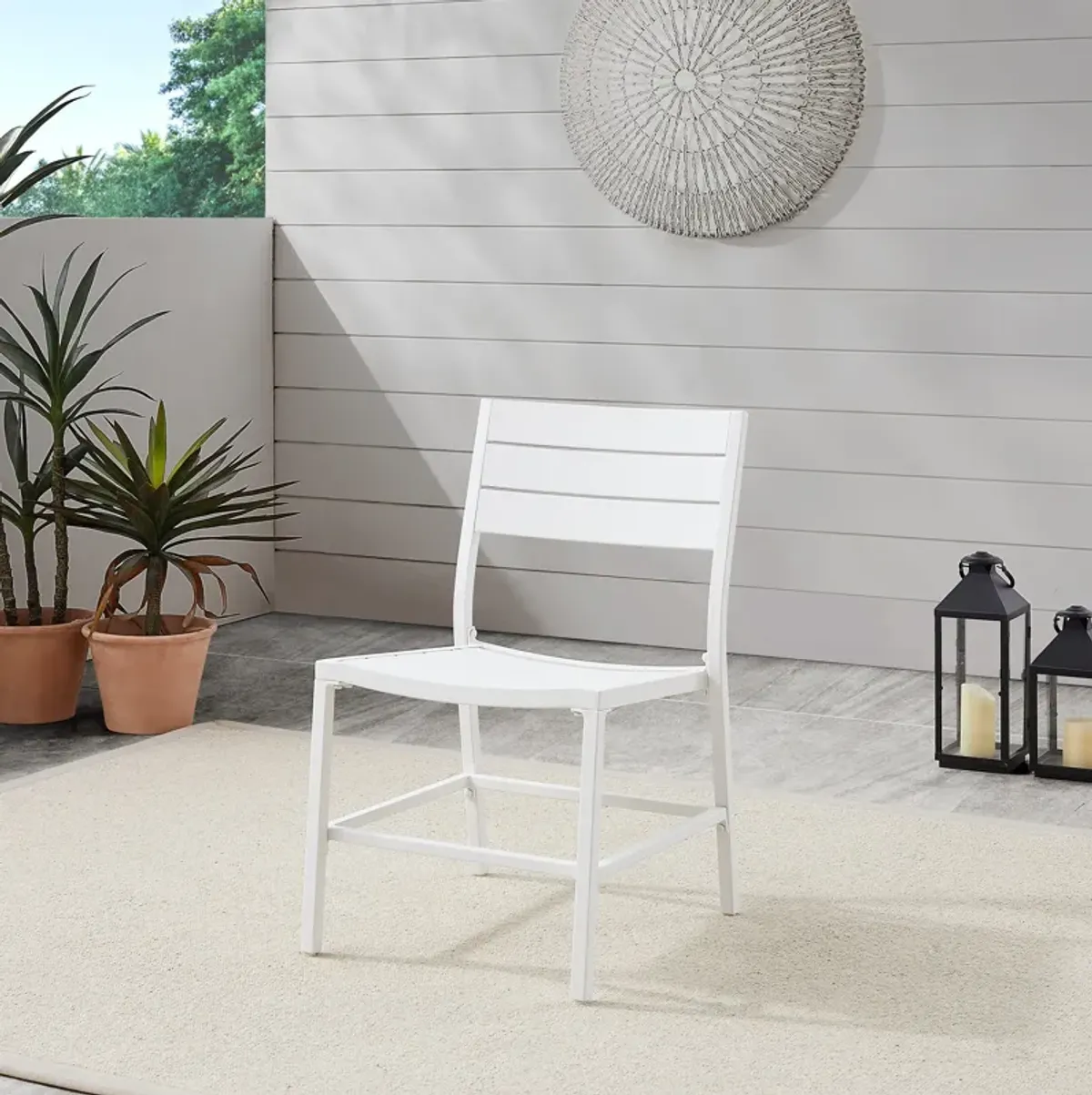 South Hampton Set of 2 Outdoor Dining Chairs - White