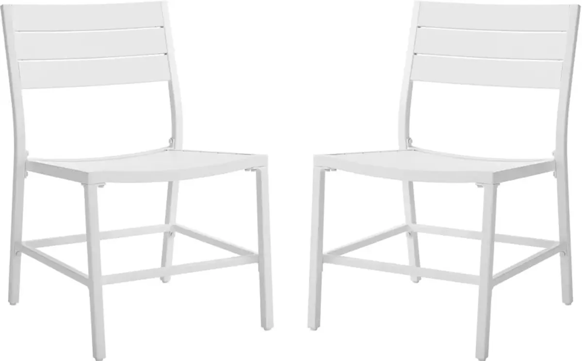 South Hampton Set of 2 Outdoor Dining Chairs - White