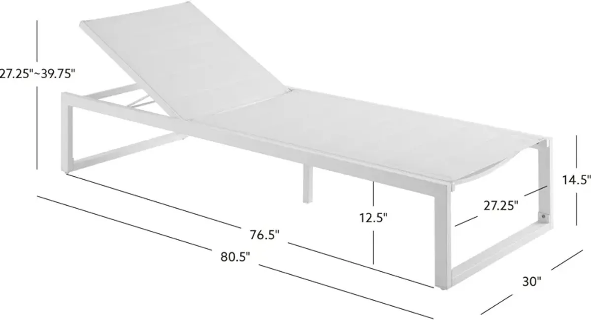 South Hampton Outdoor Chaise Lounge - White