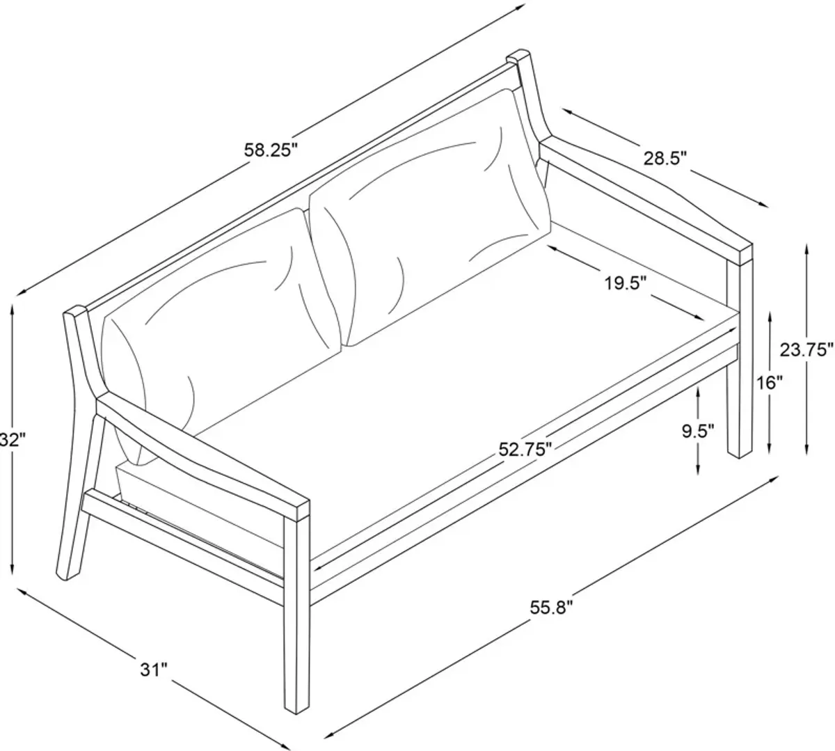 Annotto Bay Outdoor Sofa - Blue/Natural