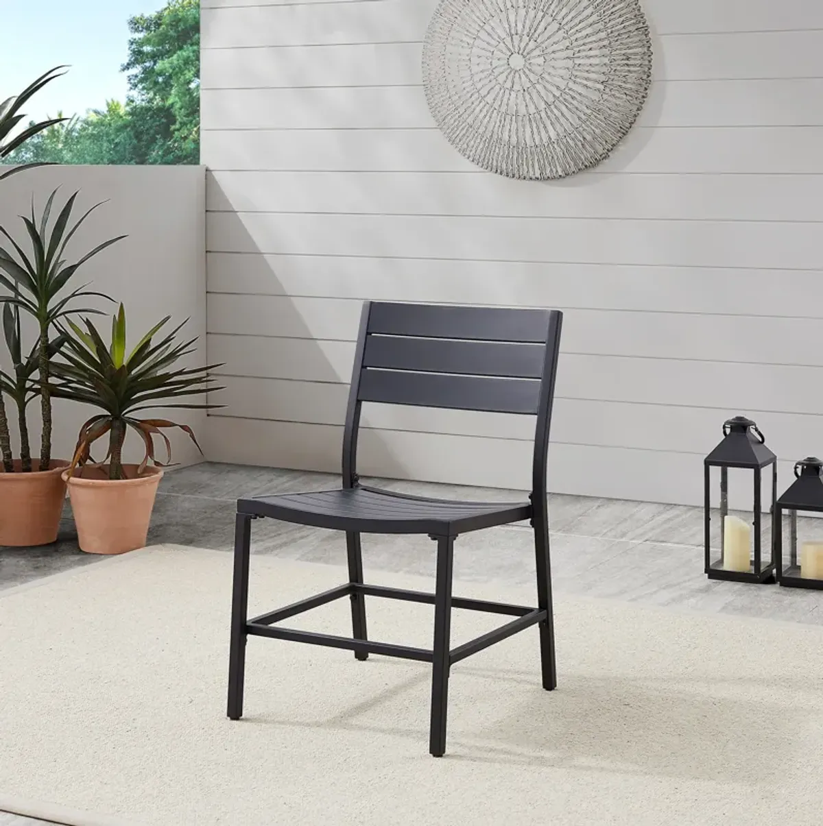 South Hampton Set of 2 Outdoor Dining Chairs - Black