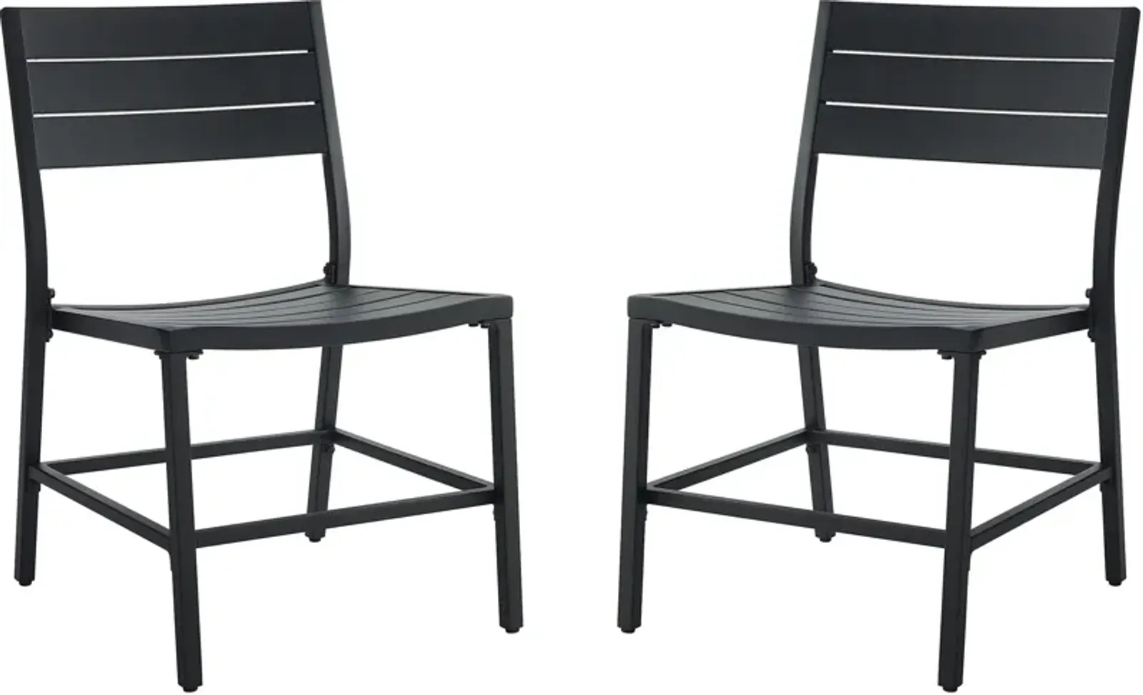 South Hampton Set of 2 Outdoor Dining Chairs - Black