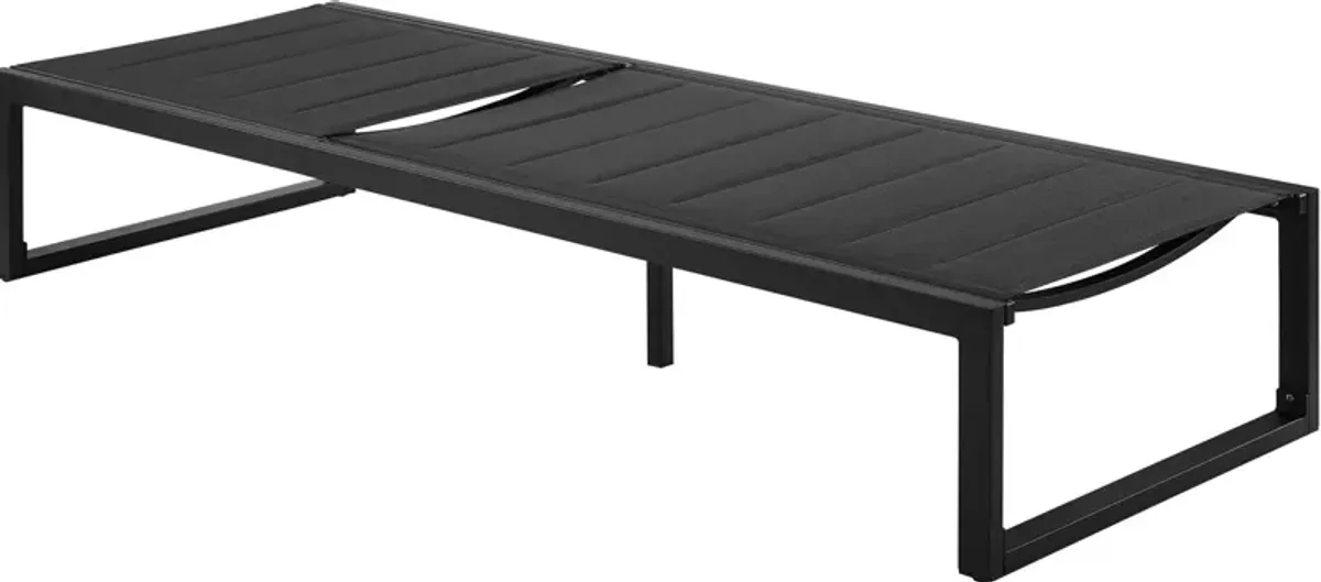 South Hampton Outdoor Chaise Lounge - Black