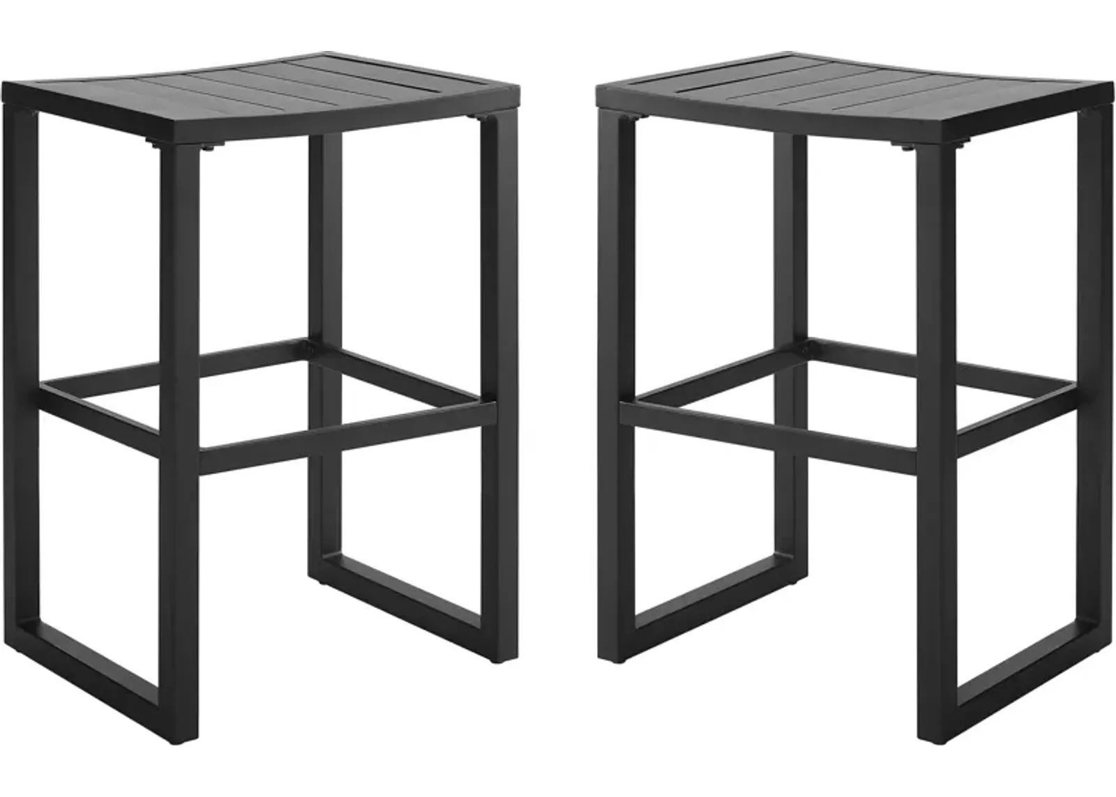 South Hampton Set of 2 Outdoor Bar Stools - Black