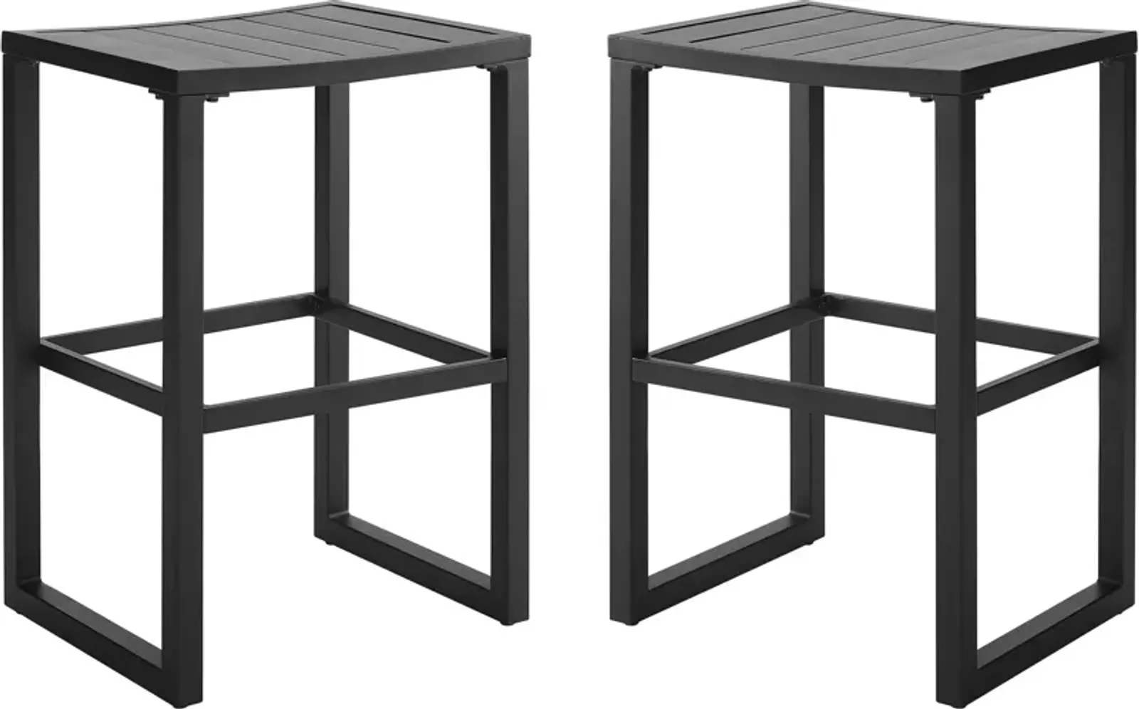 South Hampton Set of 2 Outdoor Bar Stools - Black