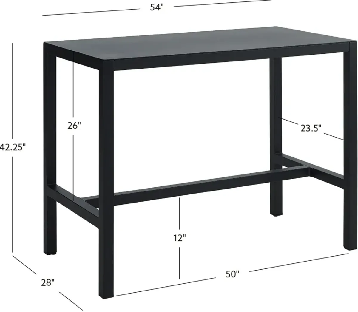 South Hampton Outdoor Bar Table - Black